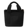 Bolsa de Lona Casual Simple Estilo Japonés para Mujer de Gran Capacidad Ligera Bolsa para Fiambrera de Oficinista Almacenamiento Multicapa Bolso de Mano Portátil
