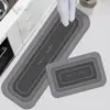 Tapetes Simples de Lama de Diatomáceas para Piso de Cozinha, Tapetes Absorventes de Óleo e Resistentes a Manchas, Conjunto de Tapetes Longos Resistentes a Manchas e Fáceis de Limpar para Cozinha e Tapetes de Piso