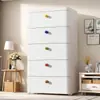Gabinete de Almacenamiento Doméstico de Plástico de Múltiples Niveles Tipo Cajón Gabinete de Almacenamiento para Mesita de Noche de Dormitorio Gabinete de Almacenamiento Estante Organizador para Ropa y Artículos Varios