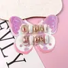 Parche de Uñas Perla para Adolescentes Manicura Mariposa Aurora Barroca Uñas para Usar en Niñas de 10-16 Años