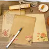 8 Bloc de Cartas Retro de Papel Kraft, Creativos Blocs de Cartas Europeos con Encaje A5, Cartas de Agradecimiento, Cartas Románticas de Amor, Estilo Nuevo, 8 Piezas