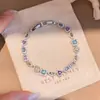 Pulsera Ajustable Flor de Circonita Super Brillante, Lujo Ligero, Moda de Gama Alta, Diseño Simple, Joyería Única para Mujer