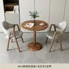 Mesa y Sillas Pequeñas Redondas Modernas Simples para Recepción, Negociación, Comedor de Cafetería de Té de Leche y Balcón