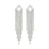 Pendientes Largos con Borla en Forma de Rombo Tachonados con Zirconia Diamante de Aguja de Plata, Pendientes Elegantes y con Estilo con un Toque de Lujo Ligero y de Alta Gama para Mujer