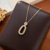Colar de Prata Esterlina S925 Levemente Luxuoso com Pingente Oval para Mulheres Zircônia Ins Moda Estilo Hong Kong Joias Incrustadas Acessórios DIY