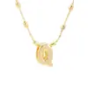 Venta Caliente Transfronteriza Nuevo Colgante de Burbuja Brillante Letra P del Alfabeto Inglés Cobre Chapado en Oro Collar Simple Popular Accesorios para la Mano