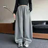 Pantalones deportivos para niñas 2026 nuevos de cintura alta adelgazantes holgados versátiles casuales de pierna recta de pierna ancha pantalones largos