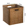 Cesta de almacenamiento de mimbre sintético ropa sucia juguetes bocadillos artículos varios cesta de almacenamiento tejida en bambú hogar sala de estar mueble de TV escritorio completo