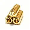 Juego de puntas de acero inoxidable 304 color oro imitación tornillos de máquina sin cabeza tornillos de fijación con hexágono interior de alambre superior color oro Tuhao