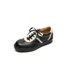 Zapatos casuales de cuero lavado color blogger para entrenamiento alemán 2025 principios de primavera, suela gruesa, tacón bajo, con cordones de cuero, forrados de felpa, para mujer