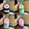 Lindo Conejo de Piel Llavero Colgante para Coche Juguete de Peluche Decoración para Mochila Regalo