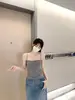Camisola Bonita Sin Espalda de Nuevo Estilo 2025 con Tirantes Finos Integrados, Sujetador de Copa Fija y Almohadillas en el Pecho para Mujer