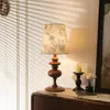 Lámpara de Mesa Táctil Plegada de Carga Lámpara de Mesita de Noche para Dormitorio Adorno Decorativo Simple Retro Vintage de Tela Luz Nocturna