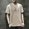 Camiseta de Manga Corta de Marca de Moda para Hombre Verano Holgada Media Manga 2024 Nuevo Trendy de Internet Ins Top Sencillo Estampado