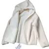 Nueva Chaqueta con Capucha y Bolsillo con Cremallera de Forro Polar Imitación Sherpa Cálida para Primavera y Otoño 2025 430644