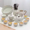 Lujo Ligero Gama Alta Horno Ru Juego de Té Kung Fu para el Hogar Cerámica China Tetera Taza de Té Bandeja de Té Pequeña Regalo
