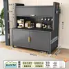 Armário Lateral Multifuncional de Ardósia para Cozinha Armário de Armazenamento de Chão Multi-Camadas Suporte para Micro-ondas Armário de Armazenamento