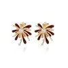 Pendientes Rojos Festivos de Fuegos Artificiales de Año Nuevo para Mujer, Diseño de Nicho de Lujo Ligero, Moda de Gama Alta, Estilo para el Trabajo, Pendientes Elegantes