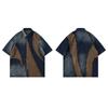Amazon AliExpress Estación Independiente Marca de Color de Moda Original de Nicho Camisa de Mezclilla de Manga Corta para el Cabello Ropa Transfronteriza para Hombres