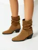 Novas Botas Martin de Cano Curto Botas de Salto Grosso Botas Femininas Europeias e Americanas para Outono e Inverno Botas de Cavaleiro 40-43 tamanho grande desejo Botas de Comércio Exterior