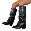 Moda Transfronteriza Tallas Grandes Artículos en Stock~ Botas Altas de Moda Otoño e Invierno para Mujer con Tacones Finos Elegantes y Tacones Gruesos