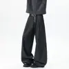 Pantalones Casuales de Rayas Verticales Estilo Americano para Hombre, Pantalones Rectos de Moda Otoño e Invierno, Pantalones Largos Casuales Anchos Lavados Juveniles