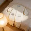 Enterizo Nuevo para Bebé de Primavera y Otoño, Ropa de Primavera y Otoño, Mono de Algodón y Lana Sin Costuras con Dibujos Animados y Lunares para Bebé Niño, Traje para Gatear