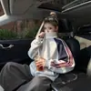 Sudadera cárdigan de bloques de color a rayas estilo americano para hombres y mujeres, diseño de otoño de alta resistencia, estilo universitario, chaqueta de béisbol para parejas de moda callejera