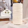 Hilo de algodón hueco redondo de 2 mm para tejer a mano DIY, bolsas de ganchillo, sombreros, cojines, pantuflas kit de materiales