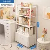 Estante para Libros Estilo Ins de Pie para Dormitorio Hogar Almacenamiento Multicapa Hierro Almacenamiento Exhibición Sala de Estar Estante Escalera