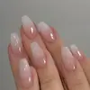 Uñas Portátiles de Color Sólido con Degradado Rosa, Parches para Uñas Más Vendidos Transfronterizos, Arte de Uñas de Alta Gama y Elegante, Piezas de Uñas Postizas