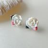 Aretes de flor de rosa de cerámica pintados al óleo, aretes de chica hada de la felicidad, aretes de arte Joker, venta al por mayor de fábrica de aretes