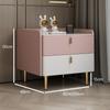 Gabinete de Almacenamiento Completo Simple de Madera Maciza Moderna Estante de Almacenamiento de Cuero Juego Completo Mesa de Noche de Pizarra de Lujo Ligero Apartamento Pequeño de Dormitorio