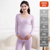 Roupa de outono para gestantes, conjunto de calça de veludo quente com sutiã de amamentação pós-parto