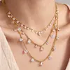Nueva Cadena para Clavícula de Zirconia 5A Gota de Agua Super Brillante Acero Inoxidable Color Duradero Moda de Gama Alta Collar para Mujer Joyería al por Mayor