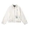 Nuevo modelo ERD: Estilo rico y desgastado, cuello abierto con cremallera, estampado de pines y letras, chaqueta sudadera con capucha unisex
