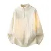 Otoño Invierno Nuevo Diseño de Moda Cuello Semi Alto Cremallera Casual Tejido Suéter Hombre