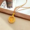 Tienda de Oro Réplica Estilo Antiguo Oro Arena Incrustado de Diamantes Caja Gawu Dios Amarillo de la Riqueza Colgante, Nuevo Estilo Chino Vajra Colgante del Dios Amarillo de la Riqueza