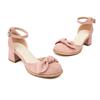 Nuevas sandalias de tacón alto para mujer, zapatos de rendimiento, pasarela, hebilla de goma, tacones altos de princesa, sandalias para niñas de mediana edad y grandes.
