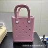 Celebridade da Internet Mesma Qualidade EVA Moda Feminina Versátil Bolsa com Furos e Alça de Ombro Mini Bolsa de Gelatina Cesta para Celular