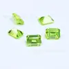 Zircón Facetado Rectangular Verde Manzana Intenso 7A, Piedra Suelta Octagonal Facetada Pequeña de Color Especial Verde Fruta