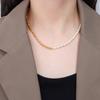 Retro Francés Ins Simple Sentido del Diseño de Nicho Perla de Agua Dulce Puntada Cuenta de Acero Collar Joyería de Nácar
