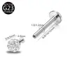 Disponibilidad del Fabricante F136 Aleación de Titanio G23 Cerámica Bola Llena de Diamante 0.9 Rosca Interna Joyería para Piercings Aretes Labret