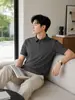 En Stock Camisa Polo de Hombre de Secado Rápido Media Cremallera Sin Costuras Casual de Negocios Cuello Solapa Manga Corta Transpirable Antibacteriano Resistente a las Arrugas Seda de Hielo