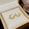 Pendientes geométricos con forma de C, pequeños y sencillos, de plata 925 con diseño de aguja, elegantes y de estilo frío para mujer.