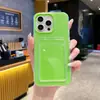 Portatarjetas Transparente Color Gelatina Dos en Uno Adecuado para Funda de Teléfono Apple 17Pro Max 16 15/14 Silicona