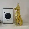 Perro Bulldog Francés Minimalista Moderno Lujo Ligero Perro Bulldog Francés Galvanizado Celebridad de Internet Decoración del Hogar Mueble de TV Sala de Estar Adorno Grande de Perro para el Suelo