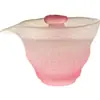 Juego de té de cristal rosa esmerilado estilo japonés para pequeñas hadas, traje de estilo de moda nacional, cubierta de té para mujer, taza, juego de tazas de té para hombre