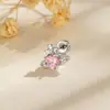 Exquisito y Dulce Corazón de Niña Zircón Saturno Hueso de la Oreja Clavo Tornillo Varilla Retorcida Joyería Hensen Pendientes de Piercing