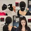 Horquilla de estilo francés con lazo de cuentas de camelia, elegante horquilla estilo Chanel con bola, tocado de cola de caballo alta para mujer